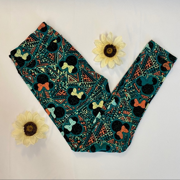NEW Lularoe TC Green Minnie Mouse Disney Leggings - Picture 1 of 4